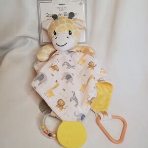 Modern Baby Giraffe Snuggle Security Blanket Blankie Lovey Teether Rattle New